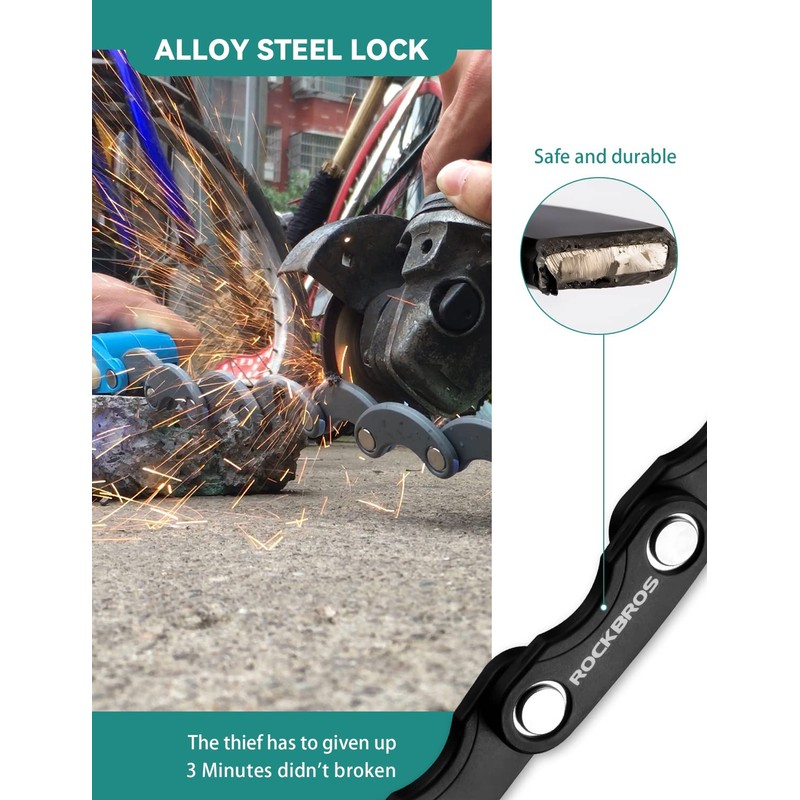 ROCKBROS Bicycle Lock with Key 70 cm with Bracket Folding