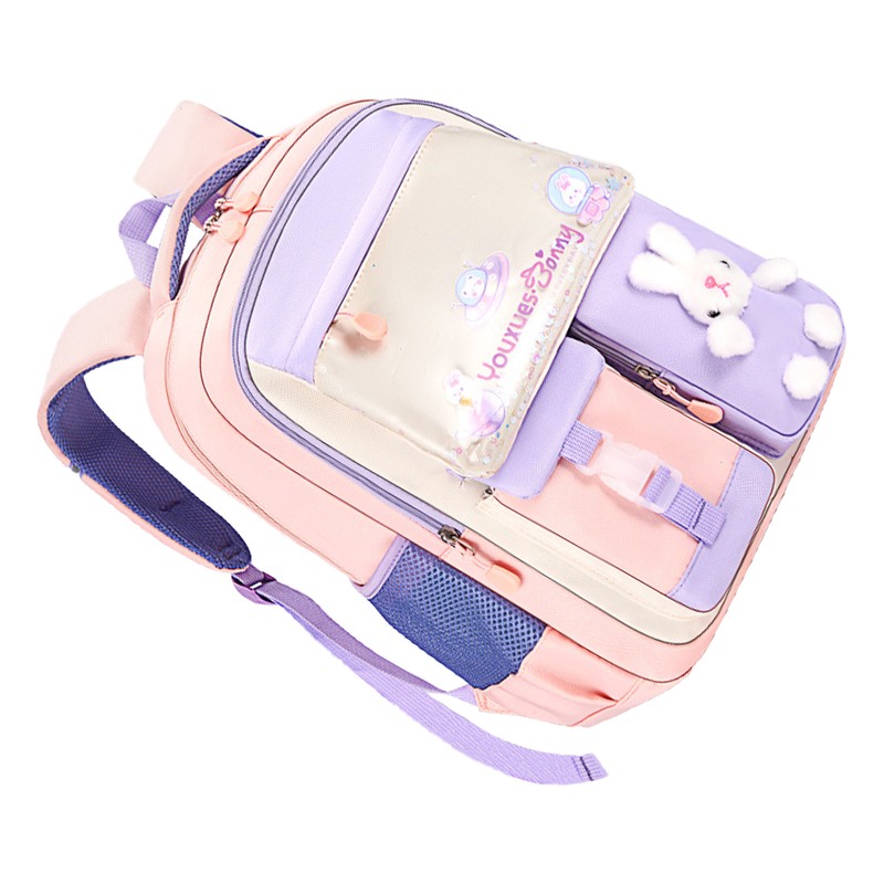 Kids Backpack Soft Comfortable Multi Layer Large Capacity Oxford Fabric