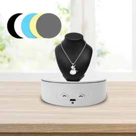 Harilla Rotating Display Stand, Rotating Turntable, Automatic 360 Degree Electric Turntable Display Stand for Video Photos, Shows, White