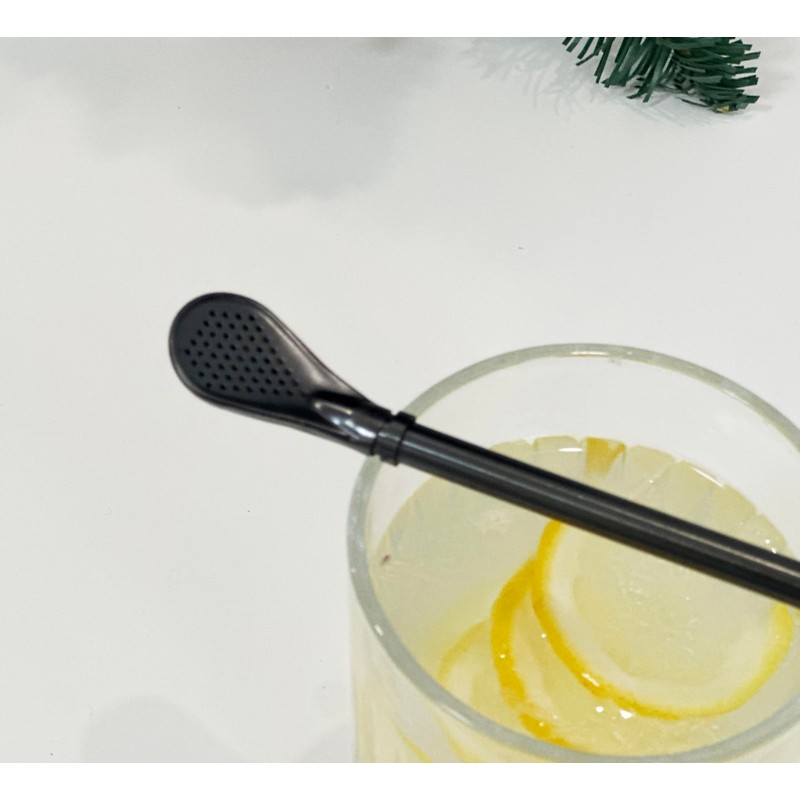 4-In-1 Reusable Stainless Steel Straw Spoon & Filter, 5 Pcs