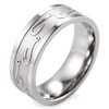 SHARDON Men's 8mm Titanium Ring with Embossed Fishhooks Size 9