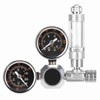 CO2 Regulator Aquarium Dual Gauge Display with Bubble Counter and