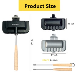 Double-Sided Sandwich Baking Pan,Hot Sandwich Maker,Double Sided Frying Pan for Breakfast,Stove Sandwich Maker,Nonstick Sandwich Maker,for Breakfast Pancakes, Omelets, Frittatas and Toast(1Pcs)