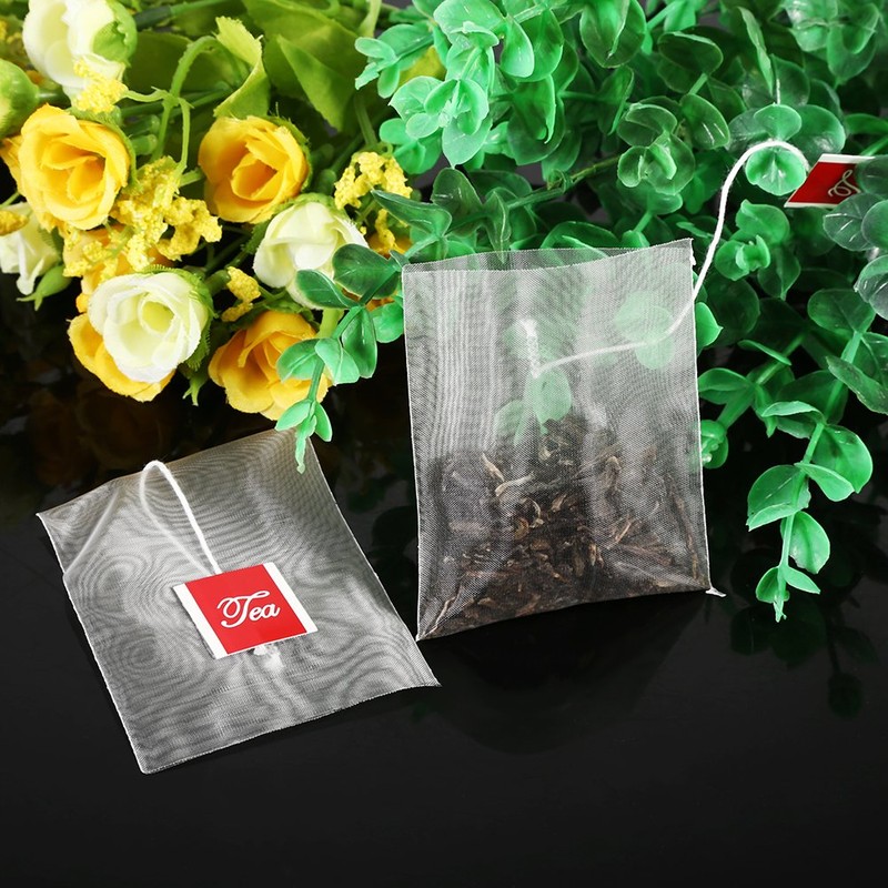Disposable Tea Filter Bags，100Pcs Nylon Empty Tea Infuser Herb Spice