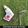 Giggle Golf Blade Putter Cover, PU Leather with Embroidered Designs
