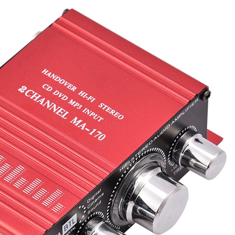Mini 12V 2 Channel HiFi Stereo Bass Audio Power Amplifier