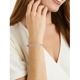 FWM Sterling Silver Bride Wedding Diamond Simple Bracelet for Women Moissanite Tennis Bracelet 6.7 Inch