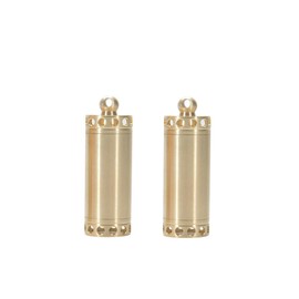 2 Pieces Brass Pill Box Waterproof Dustproof Portable Keychain Pill Box for Outdoor Travel Camping (Small)