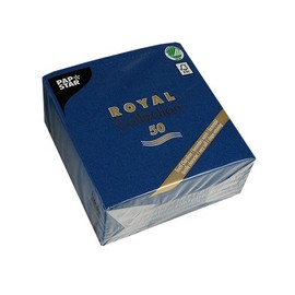 Papstar – 50 Serviettes ROYAL Collection 1/4-fold 33 cm x 33 cm dark blue # 82236