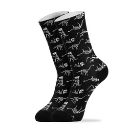 PMAIHNAS Cartoon Dinosaur Skull Athletic Crew Socks Over the Calf Tube Socks Peformance Cushion For Men Women