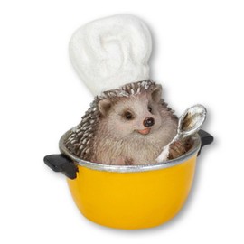 ウービア シェフハリネズミ 3.5×3×4㎝ 人形 フィギュア 置き物 アニマル 動物 ガーデン 装飾 リアル かわいい ねずみ H24053