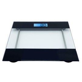 CAMEO - Bathroom Scale for Body Weight, Bathroom Body Scale with a Large LCD Backlight Display and Tempered Glass, Batteries Included, 400lbs (Black) C6814