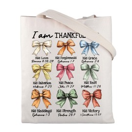 ENSIANTH Christian Gifts Tote Bag Faith Religion Gifts Bible Gifts Christian Thankful Gifts Reusable Canvas Shopping Bags (241111 christian tote)