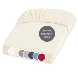 liebling Terry Fitted Sheet, Fitted Sheet 90 x 200 - 100 x 200 cm, Terry Bed Sheet 80% Cotton / 20% Polyester, Mattresses up to 25 cm Height, All-Round Elastic Band, Oeko-Tex, Washable at 60 Degrees