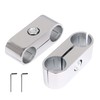 BQLZR 2x Double Hole Tube Clamp Pipe Round Tube Two-way