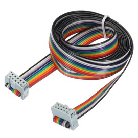 MECCANIXITY 1 Pcs 10 Pin Flat Rainbow Ribbon Cable FC/FC Female Connector 4.9FT 2.54mm Pitch Breadboard Jumper Wires for Electronic Projects