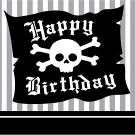 16-Count Paper Beverage Napkins, Pirate Parrty Happy Birthday