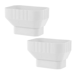 Mzcvriru 3x4 to 2x3 downspout Adapter, Downspout to Downspout Adapter (2 Pack White)