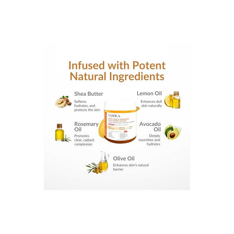 Nasola Exfoliante Facial Y Corporal De Cúrcuma Y Ácido Kójico