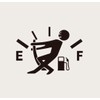 Funny Gas Tank Decal, Empty Fuel Gauge Stickman Design, Black