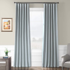 HPD Half Price Drapes BOCH-PL1702-84 Bellino Blackout Room Darkening Curtain (1 Panel), 50 X 84, Gulf Blue