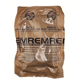 Genuine Military MRE - Menu 6 Beef Taco with 2026 Inspection Date - MRE Meals Ready To Eat