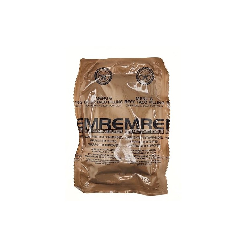 Genuine Military MRE - Menu 6 Beef Taco with 2026