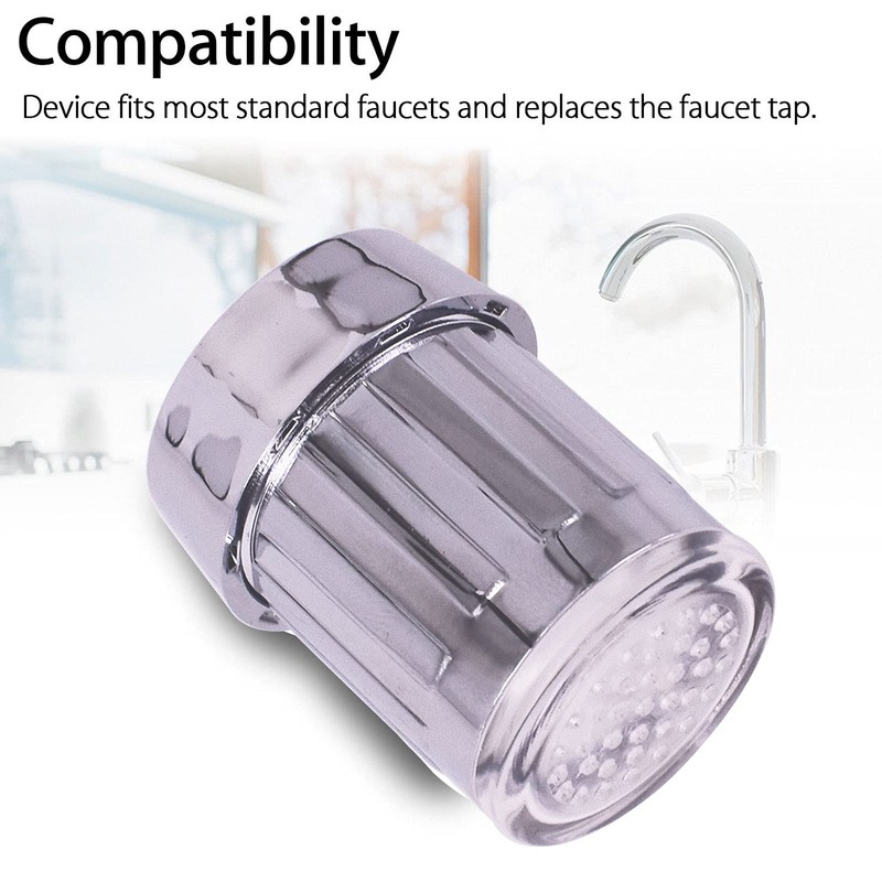 3-Color Temperature Sensitive Gradient LED Water Faucet Light Water Stream
