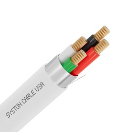 SYSTON 18/4 Fire Security Burglar Station Sound Alarm Control Cable Wire, Riser-Rated CMR/CL3R Shielded 100% Copper Stranded UL/ETL,UV Resistant RoHS for Indoor/Outdoor Low Voltage Applications Use