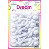 Dream World Self Hinge Barrette Soft Ribbon White 28 Piece