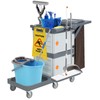 Commercial Janitorial Cart with 2 Cabinet - Black Housekeeping Caddy