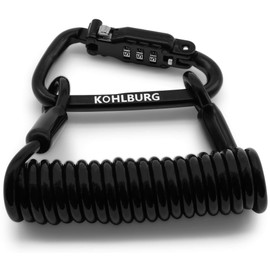 KOHLBURG 5 mm thick and small combination lock for the bag, secure cable lock, 145 cm long as a ski lock and snowboard lock, well suited as a lock for a pram lock and helmet lock