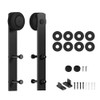 skysen Sliding Barn Door Hardware Roller Set Black (I Shape