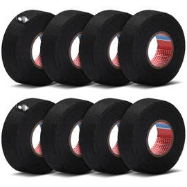 Outus 8 Rolls Wire Harness Tape Automotive Cloth Tape High Temp Electrical Wrap Noise Damping Heat Proof Adhesive Fabric Wrap for Protection Insulation Cable 1 Inch x 49.2 ft