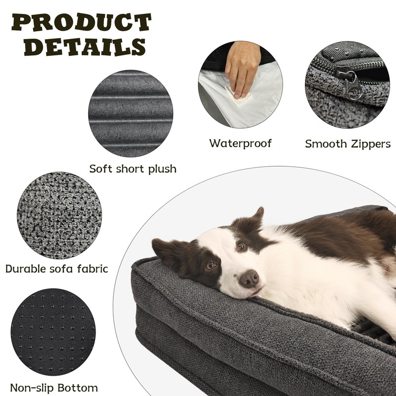 WINDRACING Orthopedic Dog Beds for Large, Medium Dogs, Waterproof Egg