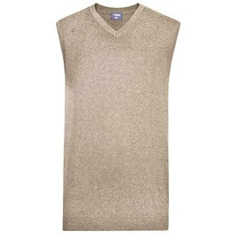 Espionage Mens Plus Size Cotton V Neck Slipover (032) in Oatmeal in 4XL