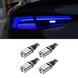 RGOAANC 4 PCS LED Reverse Lights, Reverse Light Bulb, T15 4014 45SMD Back Up Turn Signal Bulbs, Universal Car Accessories 6500K High Brightness Brake Stop Cargo Backup Lights for Most Cars (Blue)