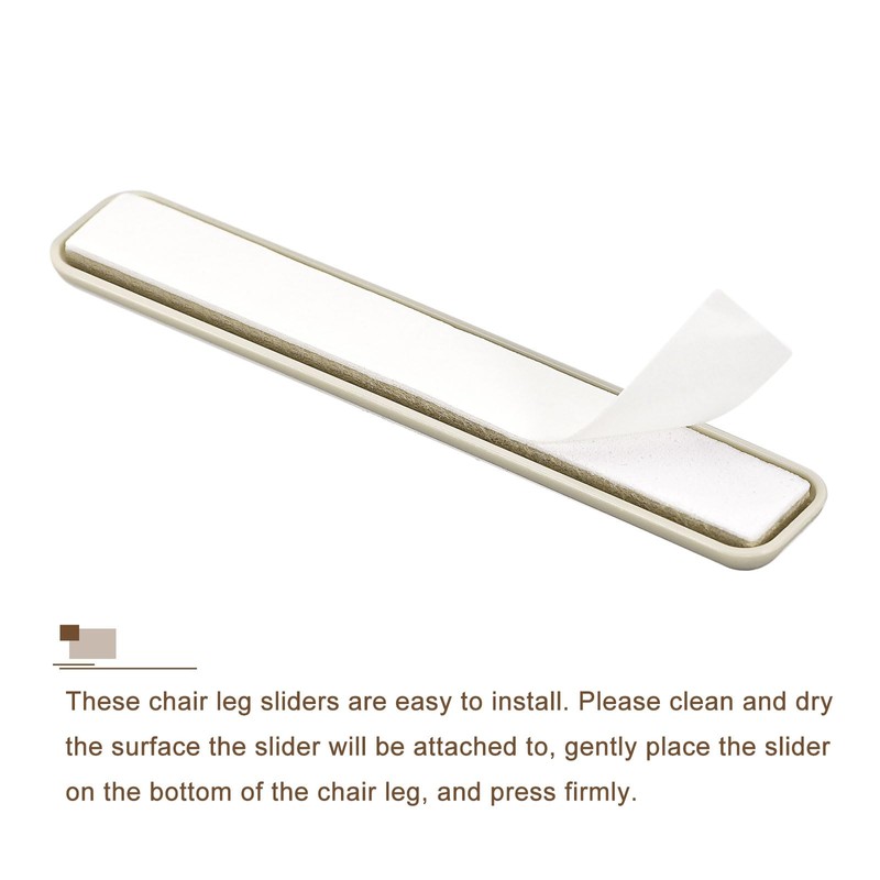 uxcell Furniture Sliders, 8Pcs 2/3" x 3 8/9" - Plastic