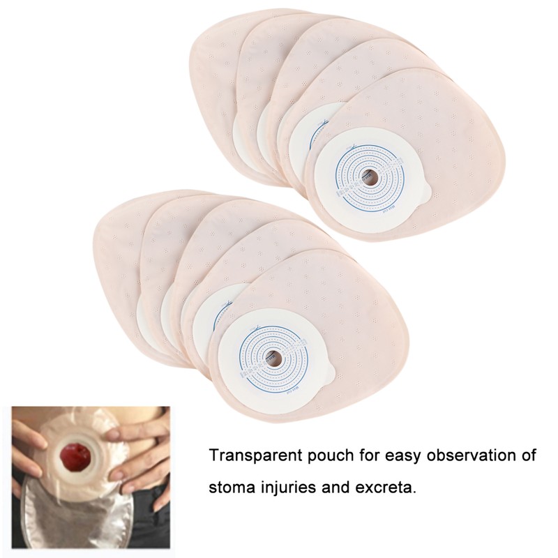 10pcs pack One piece System Ostomy Bag Medicals Drainable Pouch