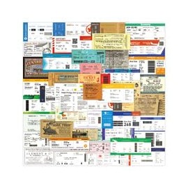 Pack of 55 Flight Tickets Stickers for Bicycle, Luggage, Motorcycle, Fridge, Bumper, Computer, Laptop, Cartoon Aviation Boarding Pass Vinyl Sticker, Children's Boys Gift, Airplane Ticket Graffiti