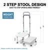 2 Step Stool with Handle for Elderly - Non-Slip Bedside