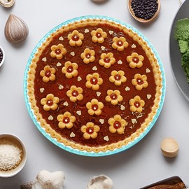 ropto Glass Deep Pie Dish for Baking - 10 Inch Glass Baking Dish - Clear and Durable Oven Baking Pie Pan Quiche Baking Dish Deep