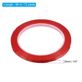 PATIKIL Whiteboard Tape 1/4" 6mmX66m, 3 Pack Thin Dry Erase Tape for Graphic Chart Marking DIY Art, Red