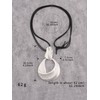 GelConnie Chunky Silver Pendant Necklace Black Cord Ajustable Bohemian Leather