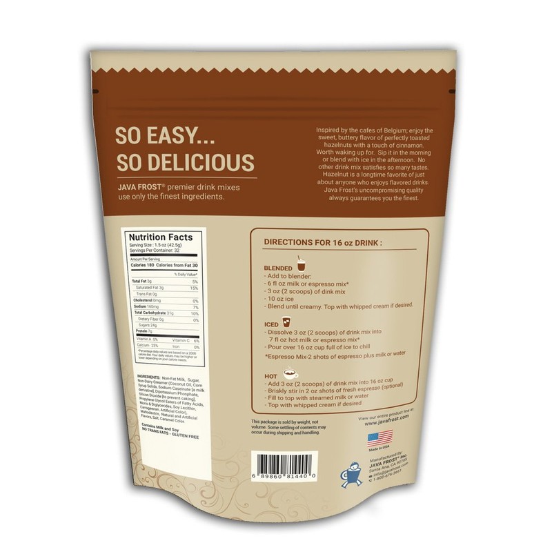 Hazelnut Creme Drink Mix - 3lb Bag