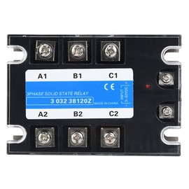 3 Phase Solid State Relay, 120 A DC 3-32 V to Output AC 24-480 V SSR with Heatsink Status Indicator Input Electrical Equipment for CNC Machines Industrial Automation Heatsink