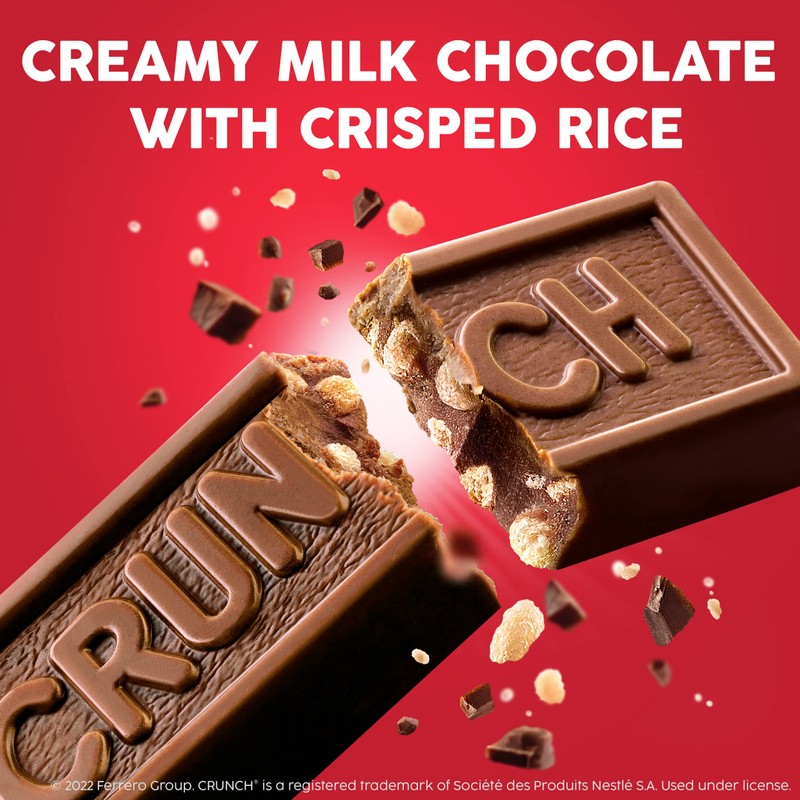 CRUNCH, Bulk 36 Pack, Milk Chocolate and Crisped Rice, Full