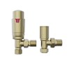 NRG Designer 15mm Brushed Brass Angled TRV Thermostatic Radiator Valves