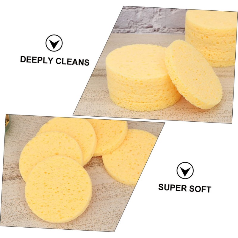 Baluue 2sets Makeup Remover Sponge Facial Cleansing Brush for Women