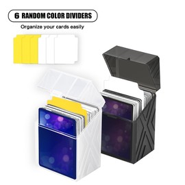 150+ Hard Portable Card Deck Cases, Compatible MTG, TCG and Sport Cards etc. Game Cards, Set Contains 6 Pack Clear Card Storage Boxes and with 6 Dividers.(No Cards)